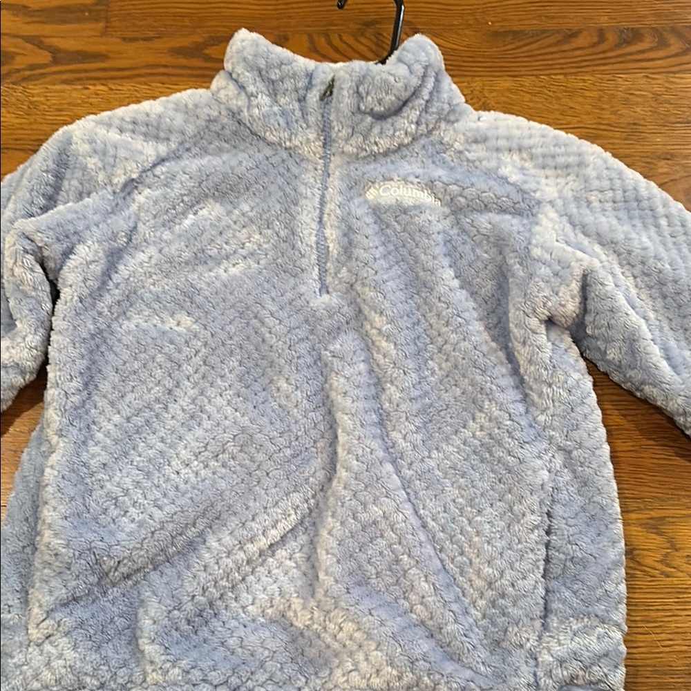 Columbia Gray Fleece Jacket with Stand-Up Collar